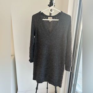 Aritzia Wildfred Free Grey Sweater Dress, soft alpaca wool, size XS-S